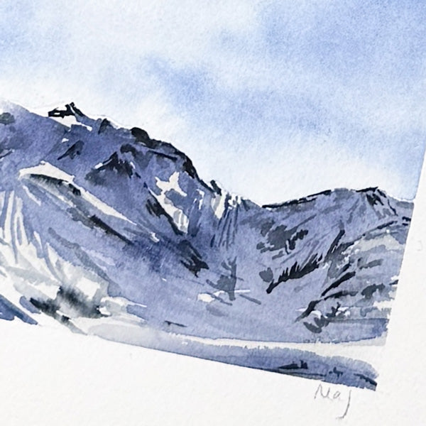 Massif du Mont-Blanc - Aquarelle originale