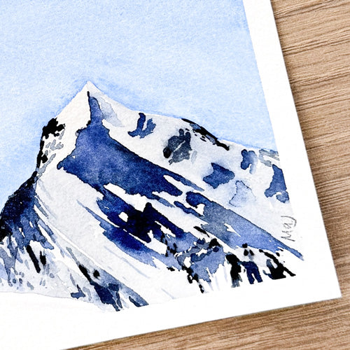 Mont-Blanc - Aquarelle originale