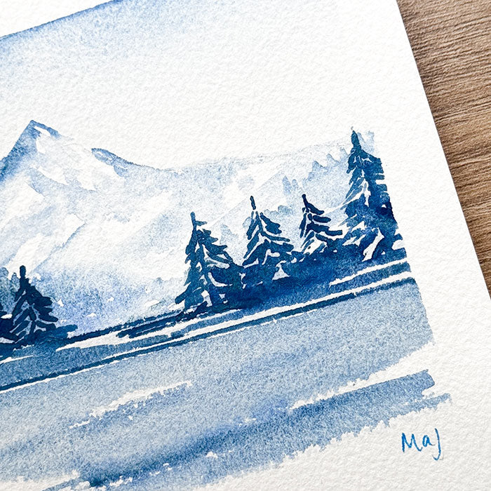 Monochrome bleu n°4 - Aquarelle originale