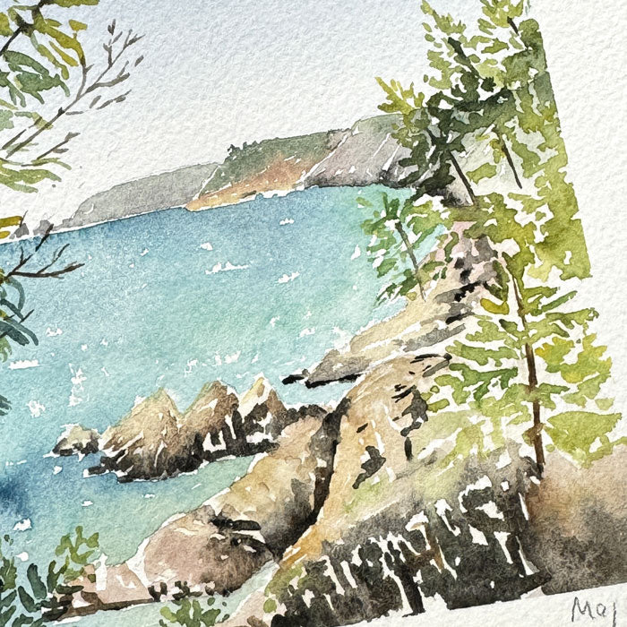 Aquarelle originale "Les Yeux couleur de pluie"