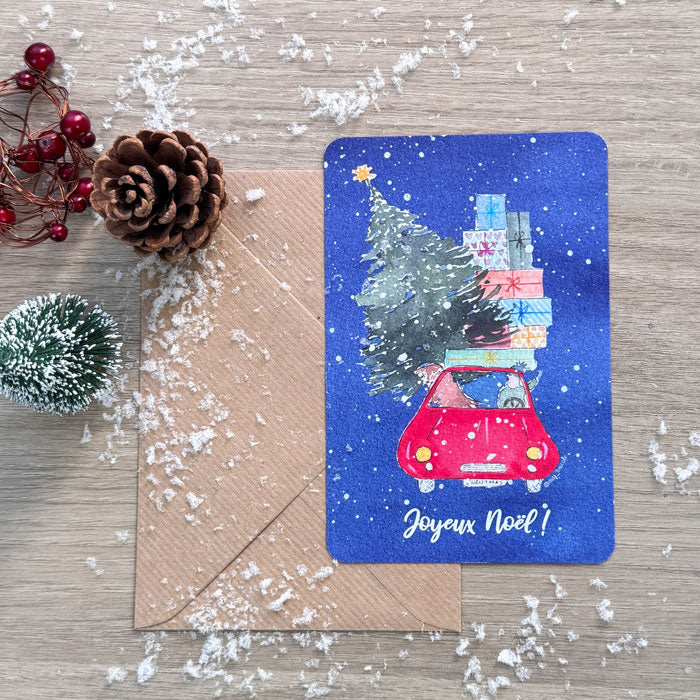 Carte Joyeux Noël et son enveloppe