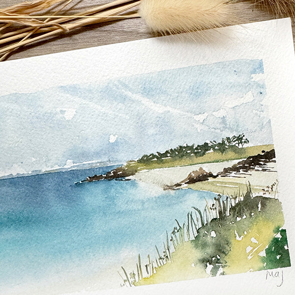 Aquarelle "Île de Batz, plage de Aod Vraz"