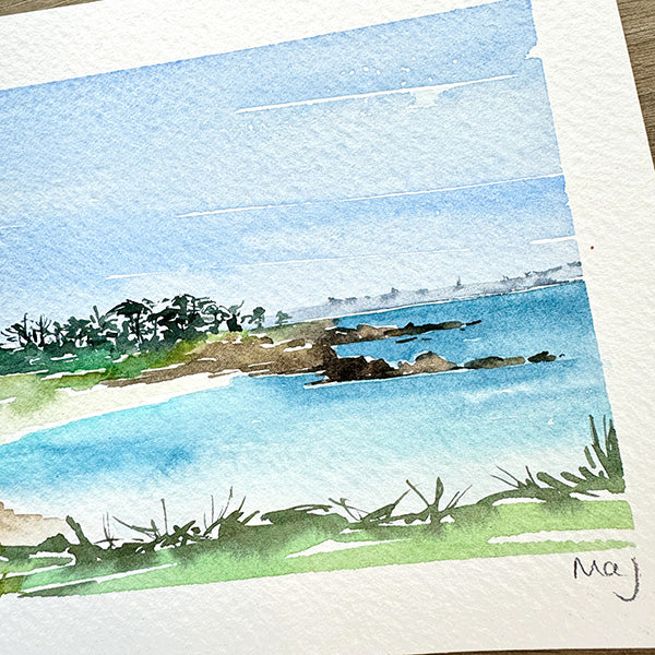 Aquarelle "Île de Batz, Porz Adelig"