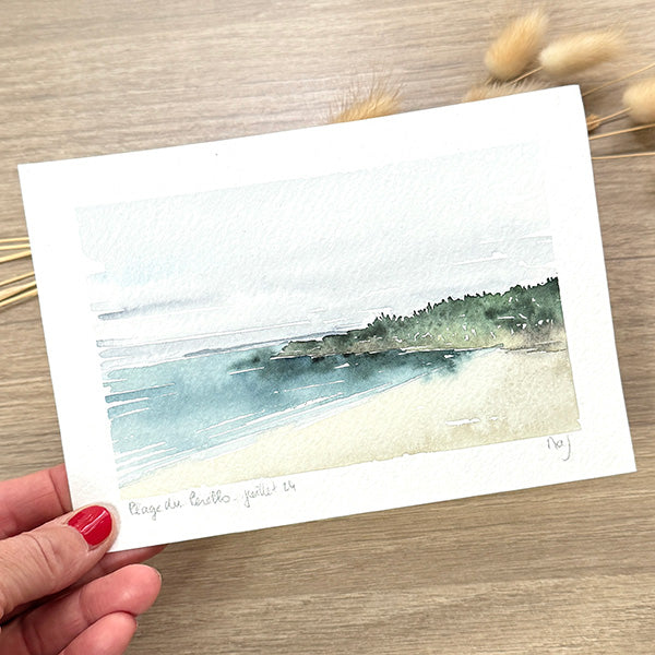 Aquarelle "Plage du Perello"