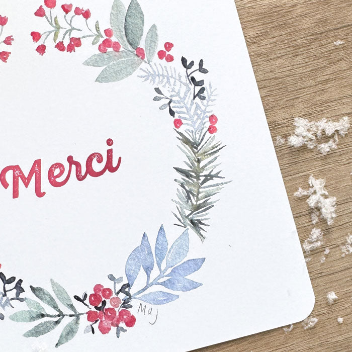 Carte Merci couronne et son enveloppe