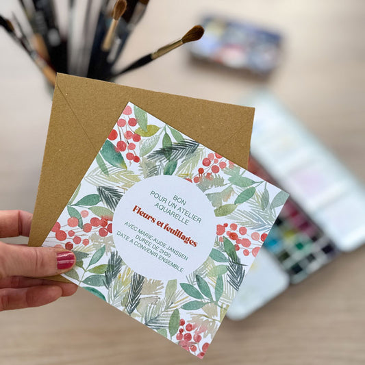 Carte-cadeau atelier aquarelle